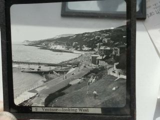 3 X Antique Magic Lantern Slides Of Isle Of Wight Ventnor Bonchurch And Cowes