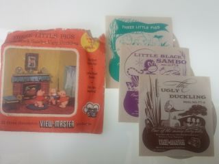 Viewmaster Reels - Three Little Pigs,  Little Black Sambo,  Ugly Duckling