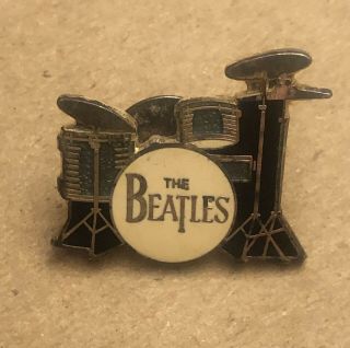 Vintage The Beatles Collectible Pin - Drum Set Pinback - Made In England