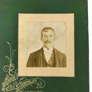 Man With Mustache White Bow Tie 19th C.  Vintage Carte De Visite Cdv Gem Photo