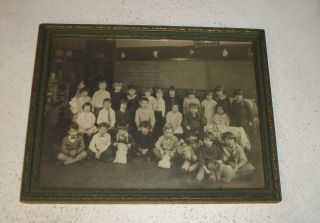 Real Photo In Period Art Deco Wooden Frame Garfield Kindergarten 1928 - Chicago