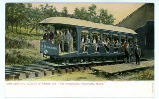 Holyoke Ma - Incline Trolley At Lower Station - Mt Tom Railroad - Postcard
