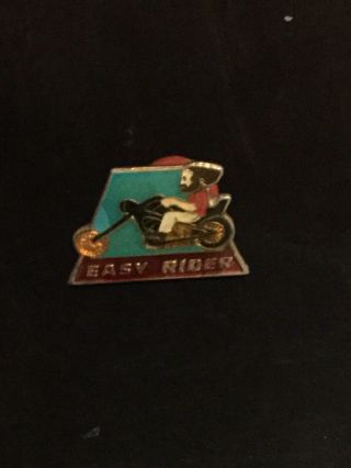 Vintage Agb Inc 1988 Easy Rider Pinback Button Metal 1” Made Taiwan