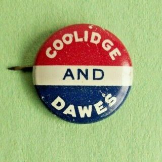 1924 Coolidge And Dawes Presidential Campaign Button Green Duck Co.  1917