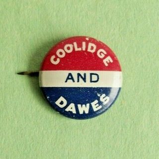 1924 Coolidge and Dawes Presidential Campaign Button Green Duck Co.  1917 3