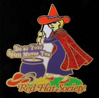 Red Hat Society Lapel Pin " Do As Your Spirit Moves You " Gold Willabee & Ward