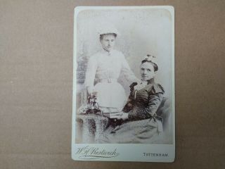 Cabinet Card Victorian Photograph Of 2 Ladies By Prestwich Of Tottenham