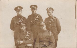 Old Vintage Photo Group Military Soldier Uniform Cap Royal Artillery Belt F2