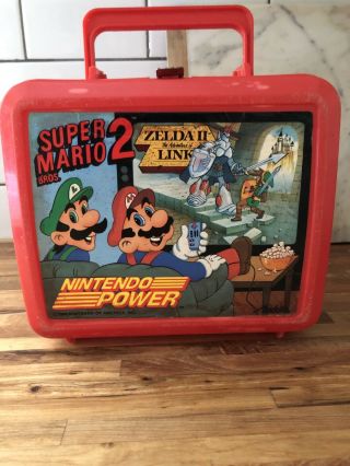 Vintage Nintendo Power Mario Bros 2 Zelda Ii 1989 Red Aladdin Lunchbox