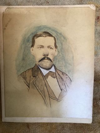 Colorized Antique Photograph Of A Man With Moustache