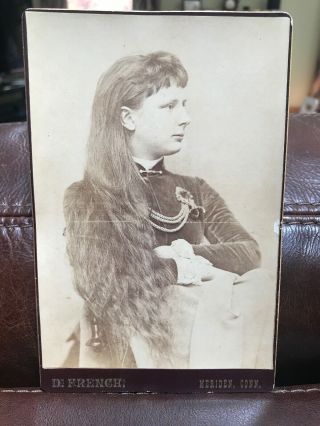 Cabinet Photo Of A Young Woman With Very Long Hair