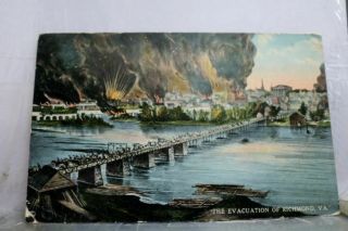 Virginia Va Evacuation Of Richmond Postcard Old Vintage Card View Standard Post