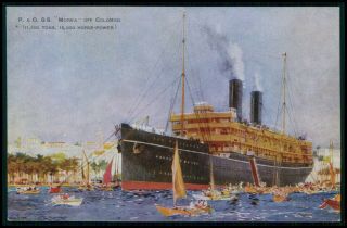 P&o Peninsular And Oriental Steam Navigation Company Ship Ss Morea Old Postcard