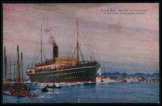 P&o Peninsular And Oriental Steam Navigation Company Ship Ss Novara At Yokohama