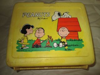 Vintage 1965 Plastic Peanuts Lunch Box No Thermos