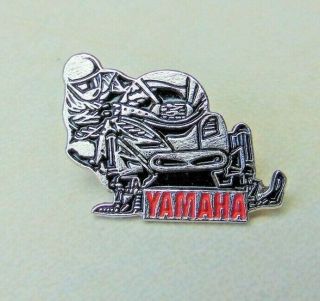 Vintage Yamaha Snowmobile Motorcycle Tie Hat Pin Silver & Red
