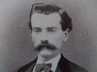 Civil War Era Cdv Handsome Man Mustache Velvet Collar Bow York York