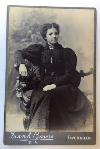 Cabinet Card Victorian Lady Portrait Photo Frank Barnes Faversham