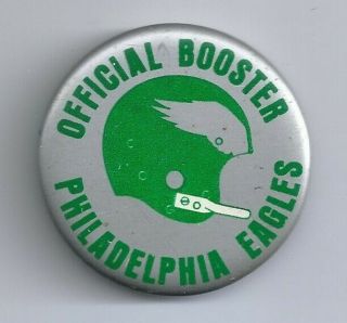 Official Booster Philadelphia Eagles Vintage 1966 - 67,  Heinz Ad Pin - Back Button