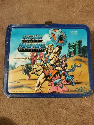 1983 Masters Of The Universe Lunch Box & Thermos He - Man Skeletor Beast Man