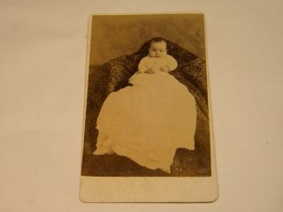 Cdv Of A Baby With A Long Christening Dress By Smith Oswego Ny