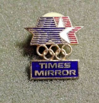 1984 Times Mirror Los Angeles Summer Olympic Games Media Lapel Pin Now Defunct