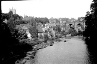Old Negative.  River,  Houses & Bridge At Knaresborough.  C1910 