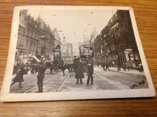 Photo Of Street Scene,  Liverpool With Tram & Horse And Cart B & W Lpl26