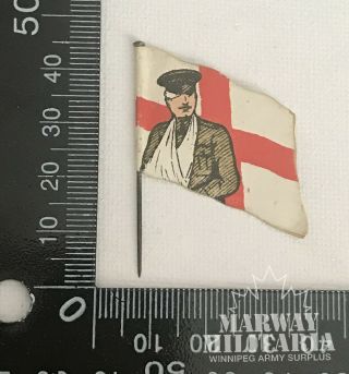 Ww1 British Wounded Soldier / Sailor On Ensign Flag Design Paper Tag (16958)