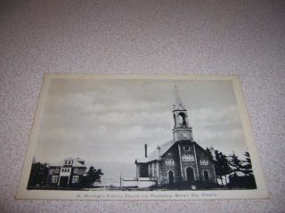1930s St.  Hedwiges Catholic Church & Presbytery,  Barrys Bay Ontario Vtg Postcard