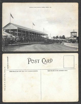 Old Pennsylvania Postcard - Corry - Horse Racing Track - Grand Stand