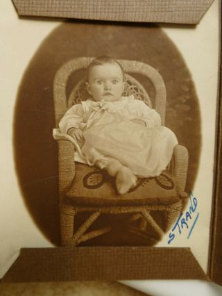 Antique Photograph Little Jean Mcintyre Sweet Child W Big Eyes Wicker Chair