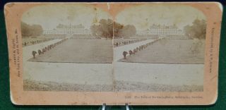 Antique Stereoview Card - The Park Of Drottningholm,  Stockholm,  Sweden C.  1896