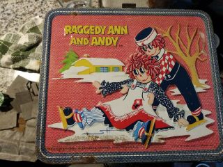 Vintage Raggedy Ann And Andy Metal Lunch Box Aladdin 1973 No Thermos