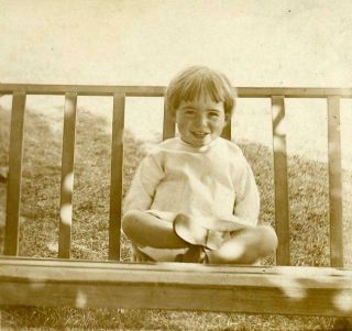Bt63 Vintage Photo Rppc Little Girl On Bench " Ruzy " C Early 1900 