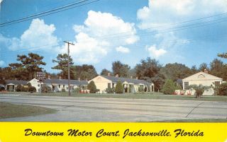 Jacksonville Florida Downtown Motor Court Main Street Mr Meide Owners 1954 Pc