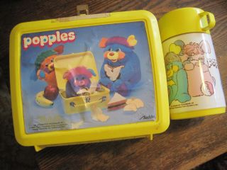 Vintage 1986 Aladdin Popples Plastic Lunch Box With Thermos