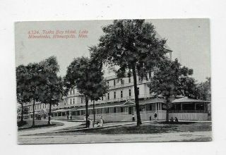1912 Photo Postcard Tonka Bay Hotel Lake Minnetonka Minneapolis Mn R431