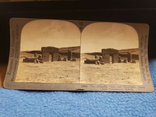 Vintage Stereoscope View Card Keystone 21946 The Calendar Gate And Monolithic Ru