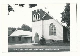 Mi Memphis Michigan Methodist Church Rppc Real Photo Macomb St Clair County