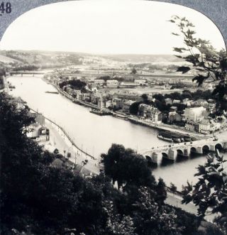 Keystone Stereoview The River Meuse,  Namur,  Belgium Type B From 1930’s T600 Set