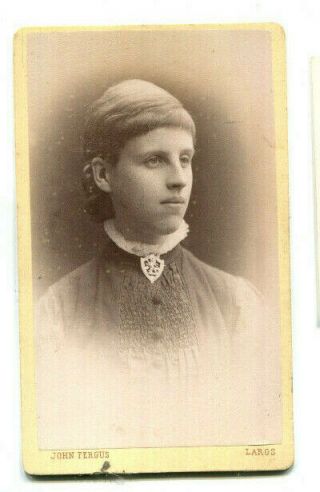 1890s Cdv Photograph Portrait Of A Lady By John Fergus Of Largs
