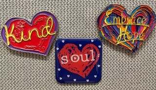 Penzey’s Kind Heart Heart & Soul Embrace Hope Rubber Clutch Pins