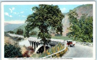 " The Rincon " California Coast Highway Between Ventura & Santa Barbara Postcard