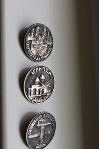 Armenian Set Of 3 Badges Pins Soviet Era 1970 