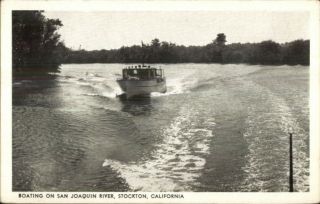 Stockton Ca Boating San Joaquin River Postcard