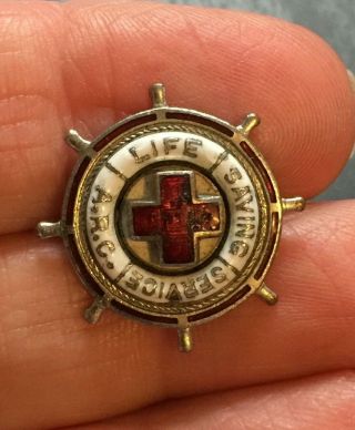Antique Vintage Collectible Pin Arc American Red Cross Life Saving Service Pin