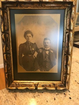 Vintage Framed 3”x 5” Photo From 1930’s Of Man & Woman