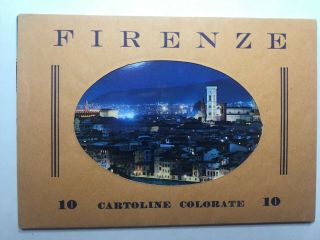 Vintage Postcard Album " Firenze " Italy 10 Cards,  Chrome,  Unposted