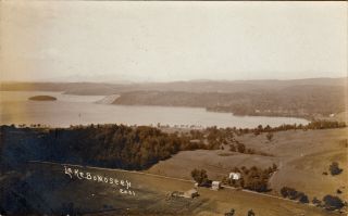 Lake Bomoseen,  Vt Rppc View Of The Lake From A Hilltop 1911
